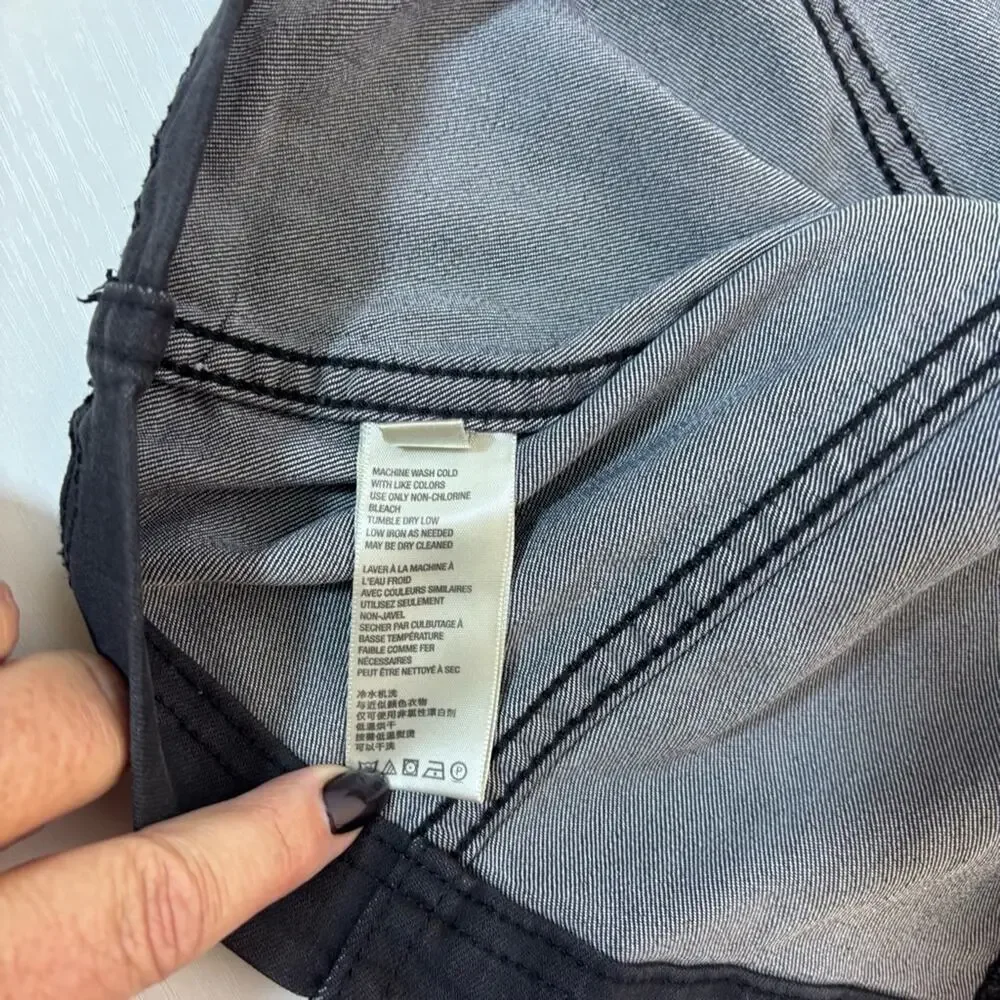 Free People Black Denim Mini Skirt Size 12 G0136